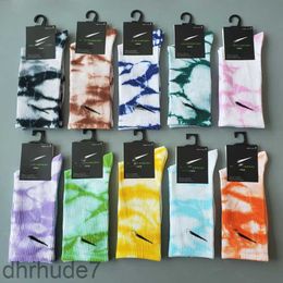 Socks Tech Fleece Tie-dye Mens Stockings Colourful Fashion Sock Womens Breathable Cotton Football Basketball Sports Men M39V