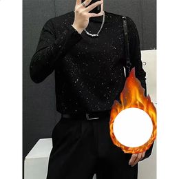 Autumn KPOP Fashion Style Harajuku Slim Fit Tshirts Loose Casual All Match Undershirt Korean Sequins Long Sleeve 240201