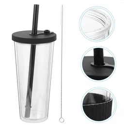 Disposable Cups Straws 1 Set Of Summer Juice Cup Cold Drink Plastic Straw Reusable Beverage Water