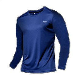 Ice Silk Long Sleeve Men's Spring Thin Section Quick Dry Breathable T-Shirt Simple Outdoor Casual Gym Clothing Fitness Equipment 240117