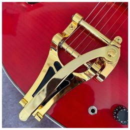 Custom Shop, Made in China, Jazz High quality electric guitar, Gold hardware, BigsbyTremolo system, free shipping