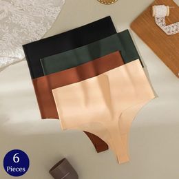 Women's Panties WarmSteps 6PCS/Set High Waist Seamless Thongs Fashion Underwear Sexy Lingerie Comfort G-Strings Sport Underpants