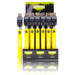 Packwoods 900mAh Bottom Twist Battery Preheat Adjustable Voltage VV 510 Carts Cartridge Batteries with Top USB Charger 30pcs A Display