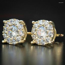 Stud Earrings CAOSHI Graceful Bridal Wedding Jewellery Versatile Fashion Ear Gold Colour Shiny Zirconia Accessories For Daily Life