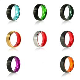 Trendy 8mm Tungsten Rings For Women Men Couples Wedding Bands Engagement Ring Black And Red Orange Purple Green Blue Dark Green 240125