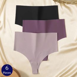 Women's Panties TrowBridge 6PCS/Set High Waist Seamless Thongs Fashion Underwear Sexy Lingerie Cosy G-Strings Fitness Underpants
