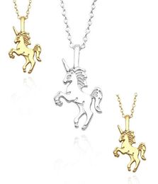Lovely Unicorn Pendant Necklace For Girls Tiny Unicorn Clavicle Chain Necklace Chokers Animal Jewelry9738616