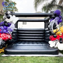 wholesale Commercial Outdoor 4x4m black Inflatable bounce house Wedding bouncy castle marriage photos For Sale