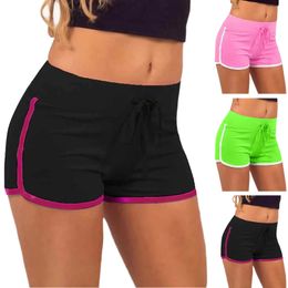 Womens cycling shorts green pink high waisted fitness stretch cotton shorts summer shorts 240215