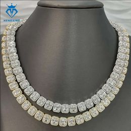 Hip Hop Jewellery 12Mm Sier Hand Inlaid Moissanite Diamond Ice Out Rock Candy Chain Necklace