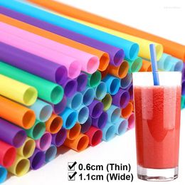 Disposable Cups Straws 1000pcs Drinking Wide/ Thin Multi-color Plastic Milktea Milkshake Juice Drink Straw For Party Kitchen