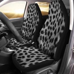 Car Seat Covers White Leopard Print Animal Skin Pattern Accessories 2 PCS Universal Front Protective Cover