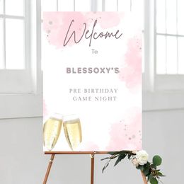 Custom Baby Shower Welcome Sign Personalised To the Wedding Party Name Adult Birthday Decorations 240127