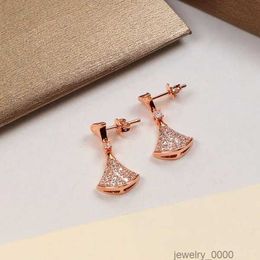 fashion luxury Jewellery earring designers studs fan shape divas dream earrings diamonds small skirt female elegant for valentines day 8TBX