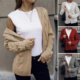 Women's Knits Acrylic Polyester Sweater Coat Loose Fit Winter Cardigan Stylish Chunky Knit Hooded Cosy Elegant For Fall