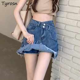 Skirts S-5XL Women Asymmetrical Denim Creativity Sexy Design All-match Empire Summer Korean Style Faldas Leisure Chic Streetwear