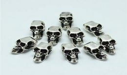 100pcslot Evil Skull Heads Skeleton Zinc Alloy Big Hole Charm Beads Fit European Chain Bracelet paracord accessorie6210969