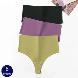 Women's Panties BZEL 6PCS/Set High Waist Seamless Thongs Fashion Underwear Sexy Lingerie Cosy G-Strings Fitness Woman Underpants