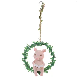 Garden Decorations Tree Pendant Children's Gifts Resin Pig Crafts Decorate Back Yard Scene Decoration