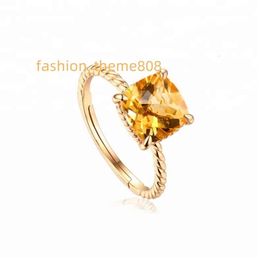 Natural big gemstone women Jewellery gold vermeil Sterling silver citrine ring