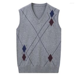 Men's Vests Korean Fashion Wool Knitted Casua Vest V-neck Slim Fit Sleeveless Business Waistcoat Plus Size 3XL