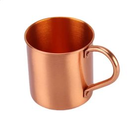 450ML 16oz Pure Copper Mug Durable Coppery Beer Mugs Coffee Mug Milk Cup Copper Cocktail Whiskey Glass Drinkware 240123