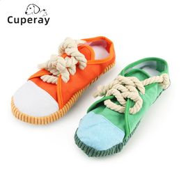 Dog Chew ToysFunny Squeaky Toys Shoes Chewing Plush Toy Interactive Clean Tooth with Rope for Small Medium Dogs Puppies 240129