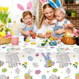 Party Decoration Easter Graffiti Poster Wall Background Decorations Large Disposable Coloring Tablecloths Spring Holiday Kids Game Decor