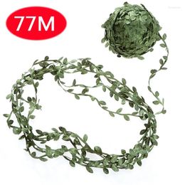 Decorative Flowers 77M Artificial Ivy Wicker Green Wreath Fake Plant Hanging Rattan Wedding Party Wall Decoration Bride Accessories