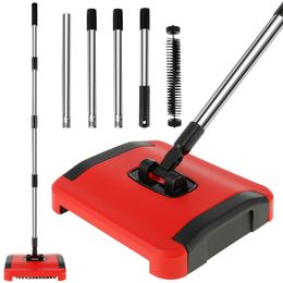 Carpet Floor Sweeper Hand Push Automatic Broom Cleaner for Home Office Rugs Pet Hair Dust Scraps Paper Cleaning 240123
