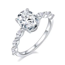 Oval Cut Moissanite Engagement Ring 2ct Oval Shape Moissanite Ring in 925 Sterling Silver