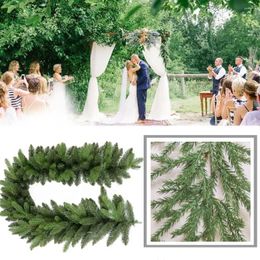 Decorative Flowers 150cm Christmas Pine Cypress Garland Artificial Greenery Decoration Indoor Holiday Decor Rattan Wreath Outdoor Vi B3e4