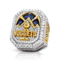 With Side Stones 2022 2023 Nets Basketball Jokic Team Champions Championship Ring With Wooden Display Box Souvenir Men Fan Gift Drop Dhxld