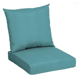 Pillow 45" X 22.75" Turquoise Blue Rectangle Outdoor 2-Piece Deep Seat Cute