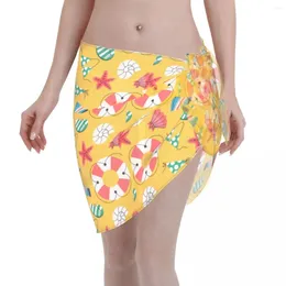 Women's Swimwear Yellow Beach Elements Summer Women Short Swimsuit Coverups Bikini Wrap Sheer Skirt Scarf Cover Ups For