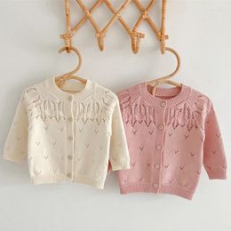 Jackets Autumn Baby Girls Knitted Sweater Children Clothes Girl Cardigan Hollow Out Cardigans Knit Clothing
