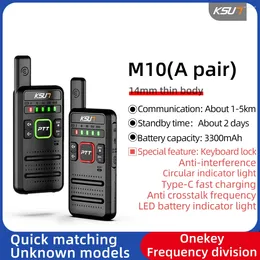 Walkie Talkie KSUT Portable Two Way Radio Station Small Thin UHF Professional Transceiver Wireless Device M10 2 Watt