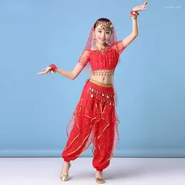 Stage Wear Child Belly Dance Costume Set 3 Colour Bollywood Children Outfit Performance Clothes Sets Oriental Dress