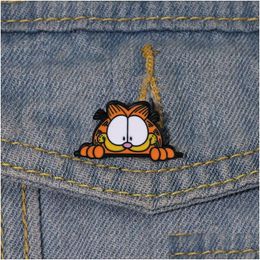 Cartoon Accessories Lazy Cat Pin Cute Movies Games Hard Enamel Pins Collect Metal Brooch Backpack Hat Bag Collar Lapel Badges Drop Del Oth71