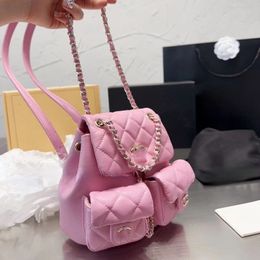 Women Designer Mini Backpack 23 Frog Backpack Caviar Lychee Pattern Diamond Lattice Chain Backpack Four Colors To Choose