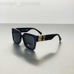 Sunglasses designer Miao Family Letter Large Box Sun Protection miu04U Anti UV Black Frame Plain Face Mirror Can Be Paired with Myopia X164