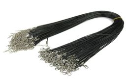 Black Wax Cord Rope 15mm 2mm PU Leather Wire for DIY Pendant Necklace Gift with Lobster Clasp Link Chain Charms Jewellery Accessori5968912