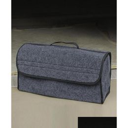 Car Organiser Trunk Storage Bag Foldable Felt Boot Box Travel Lage Tools Tidy Styling Gray8800325 Drop Delivery Dhplx