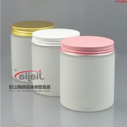250ml DIY Empty Plastic clear Frosted PET Jar with Gold/pink/white Aluminium Metal Cap,250g Cream Container Foot Mask Packagingbest qty Peqso