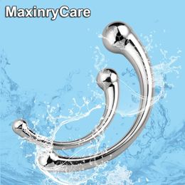 Double Ended Stainless Steel G Spot Wand Massage Stick Pure Metal Penis PSpot Stimulator Anal Plug Dildo Sex Toy for Women Men 240202