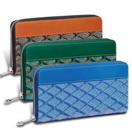 plånbok designer kvinna mens blixtlås plånbok äkta lädermaterial långa handväskor hållare mynt med box dammväska serienummer