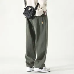 Men's Pants Spring Summer KPOP Fashion Style Harajuku Slim Fit Cargo Loose Pockets All Match Casual Solid Straight Leg