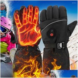 Cycling Gloves Uni Thermal Waterproof Electric Heated Windproof Usb Charging For Outdoor Skiing Hiking Working Drop Delivery Sports Ou Othg0