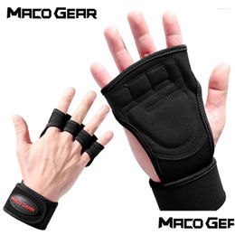 Cycling Gloves Sports Weightlifting Half Finger Gym Workout Training Bodybuilding Gymnastics Hand Palm Protector -Proof Men Women Dr 699