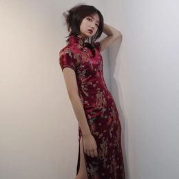Chinese Style Qipao Sexy Women Plus Size Cheongsam Vintage Classic Dress Dragon And Phoenix Long Vestidos 4XL 5XL 6XL 240131